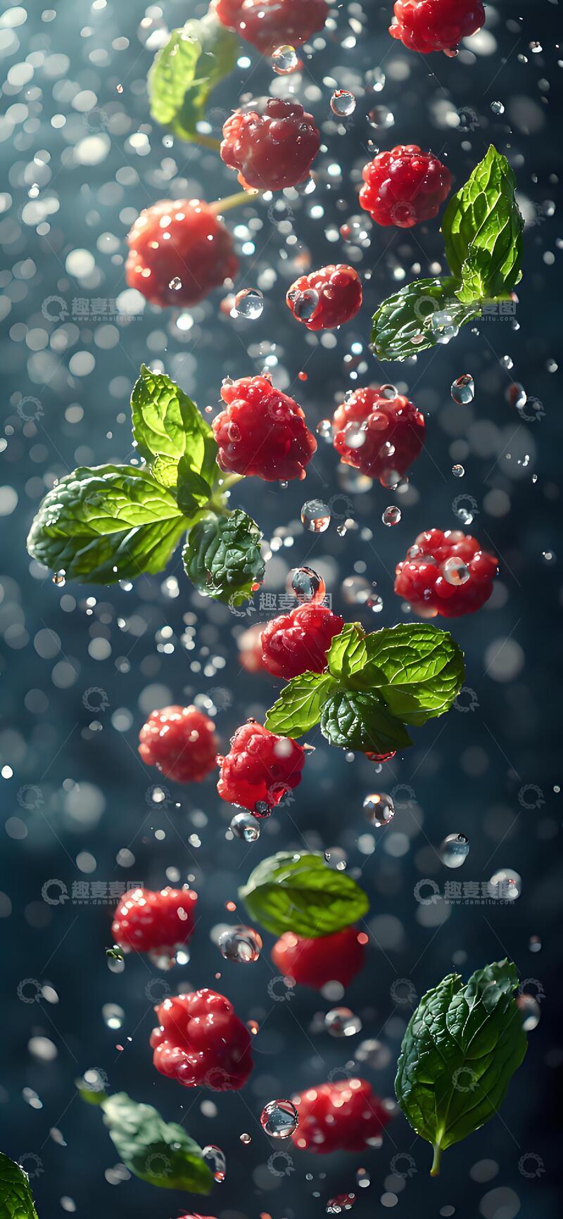 高清大图下载【趣麦麦图】树莓薄荷摄影图