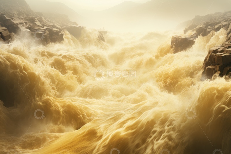 高清大图下载【趣麦麦图】奔腾的黄河水