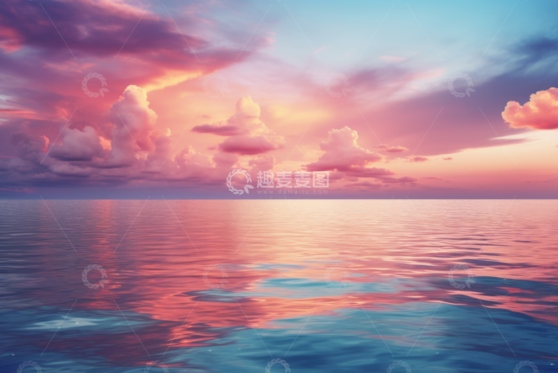 高清大图下载【趣麦麦图】霞云湖泊自然美景