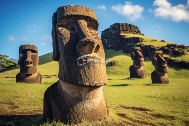 高清大图下载【趣麦麦图】古代遗迹雕塑半身人