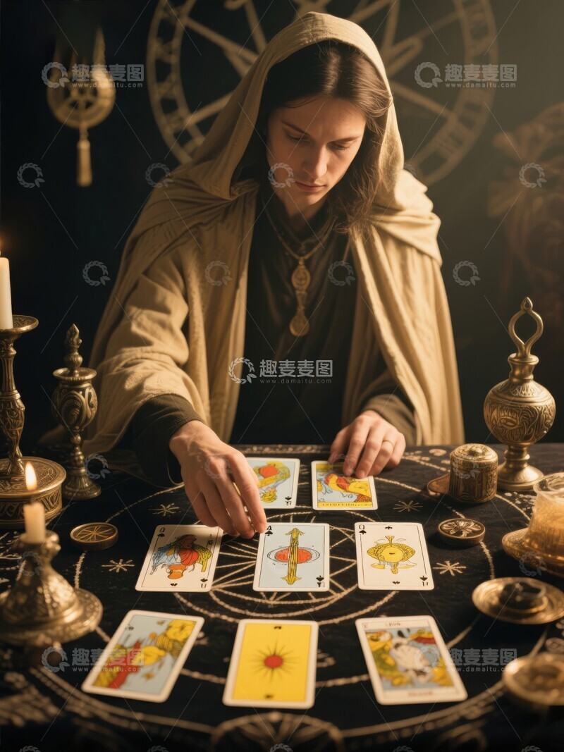高清大图下载【趣麦麦图】占卜师与塔罗牌12