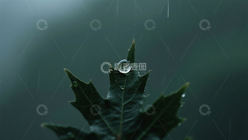 高清大图下载【趣麦麦图】夏季小雨枫叶实拍