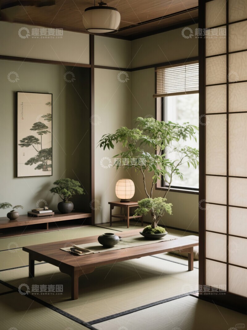 高清大图下载【趣麦麦图】日式榻榻米房间酒店装修