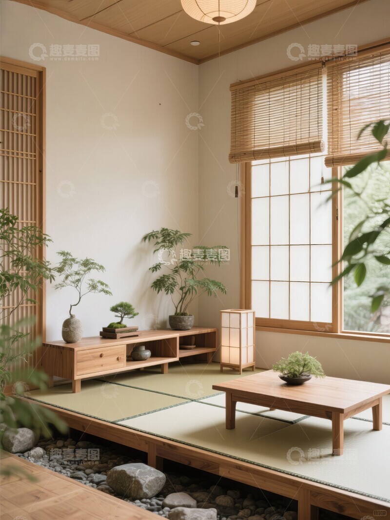 高清大图下载【趣麦麦图】日式榻榻米房间酒店