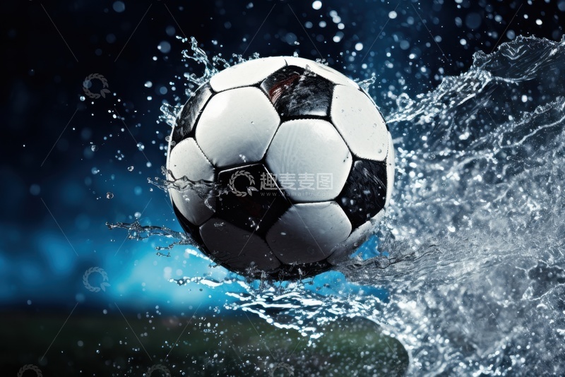 高清大图下载【趣麦麦图】水花四溅的足球