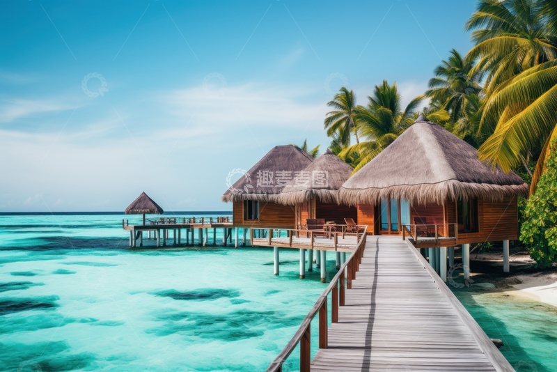 高清大图下载【趣麦麦图】夏季热带沙滩度假村