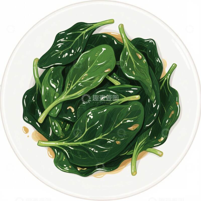 高清大图下载【趣麦麦图】凉拌菠菜  脆嫩  滑脆  