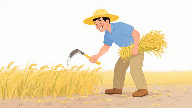 源文件下载【趣麦麦图】秋季卡通劳动的农民