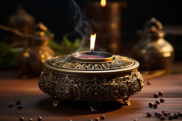 放在桌面上的香炉