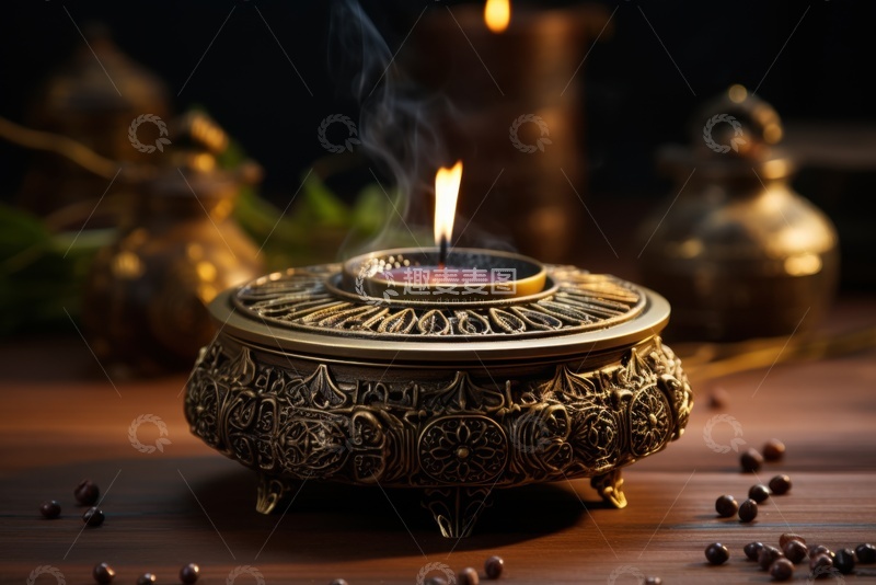 高清大图下载【趣麦麦图】放在桌面上的香炉
