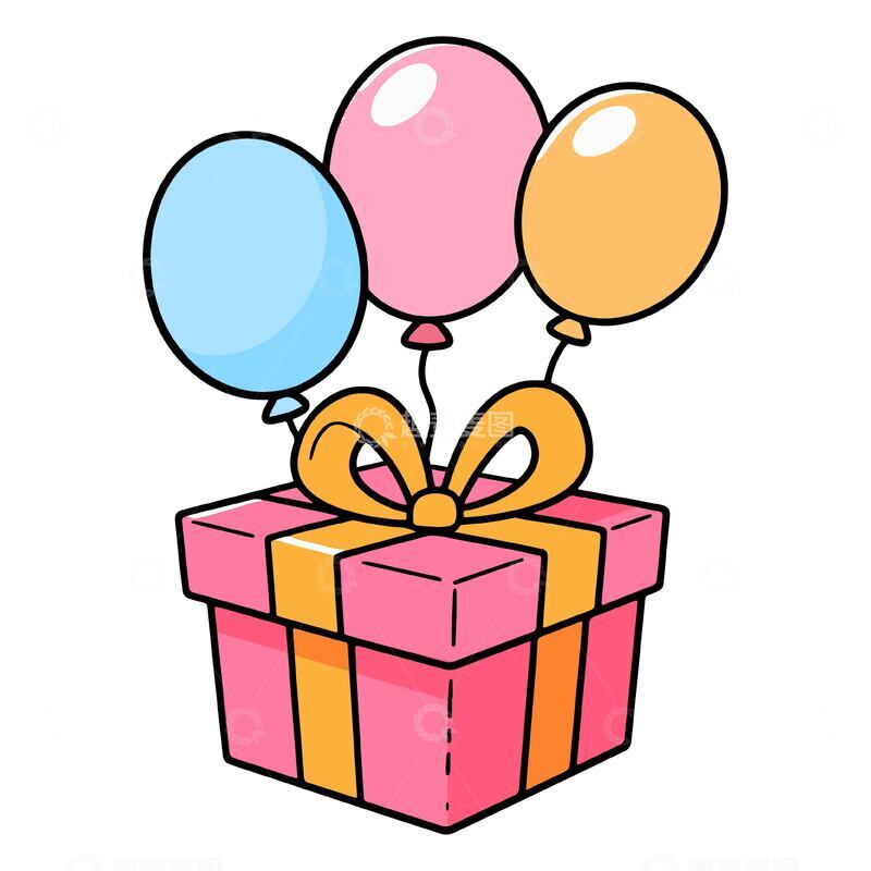 源文件下载【趣麦麦图】卡通矢量礼盒气球
