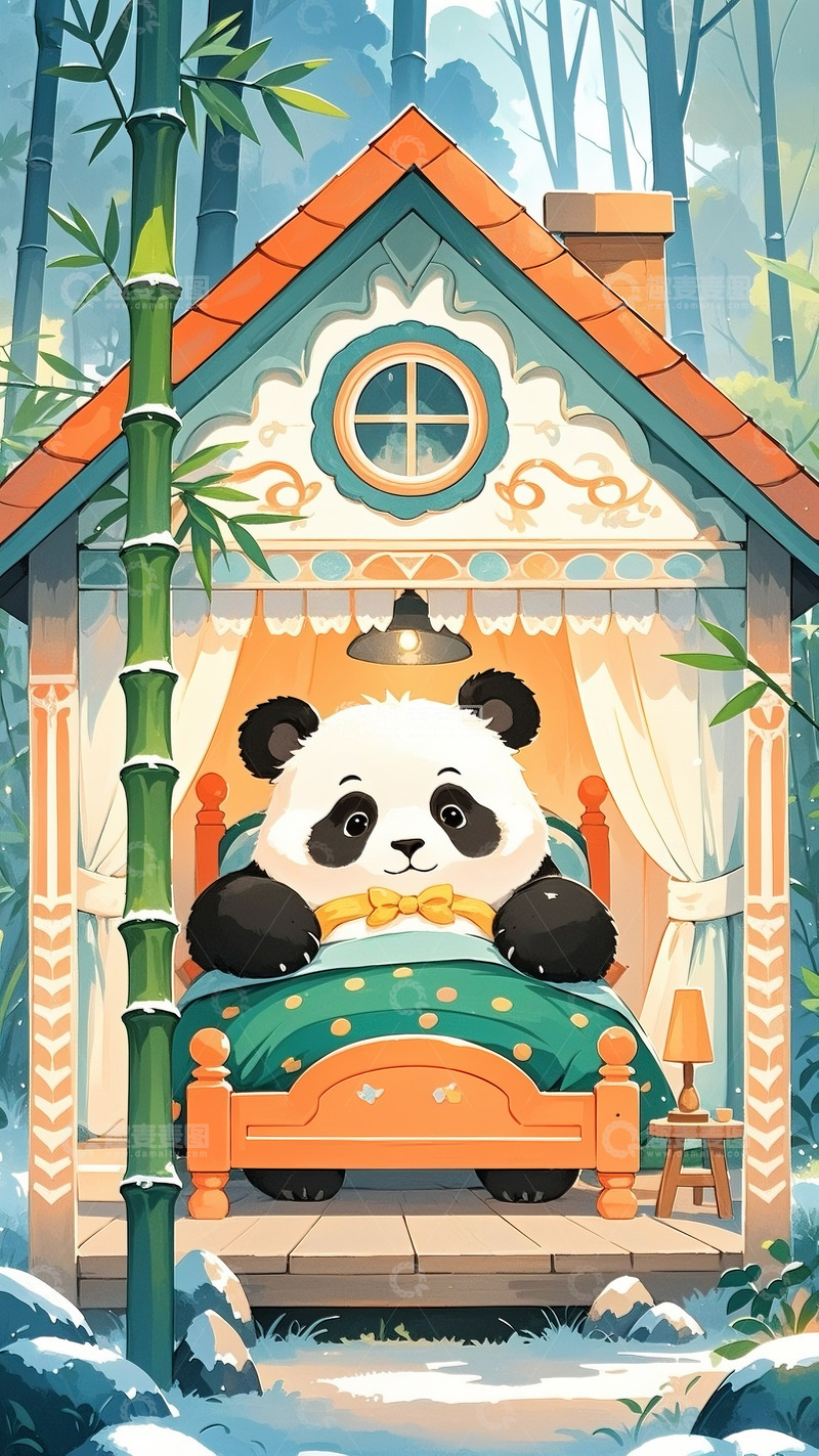 高清大图下载【趣麦麦图】熊猫儿童绘本插画8