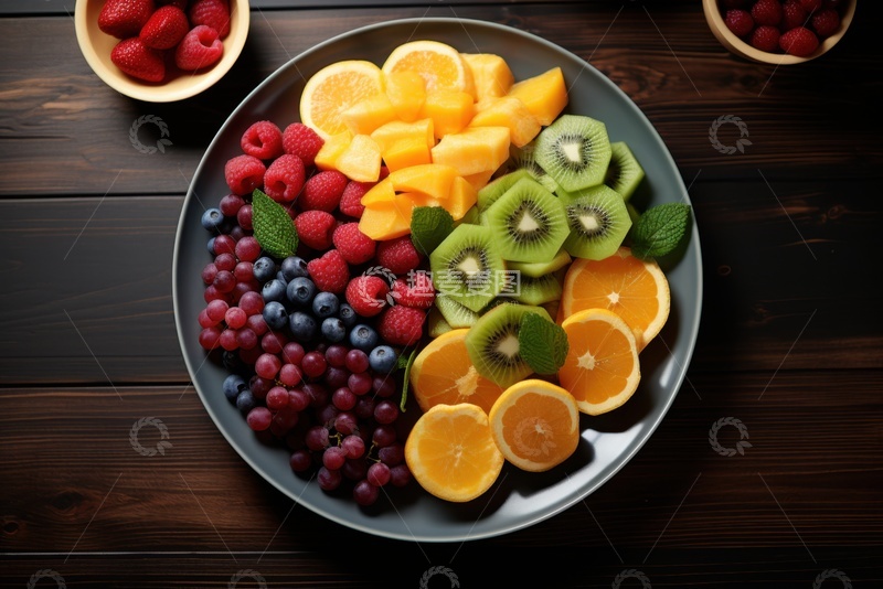 高清大图下载【趣麦麦图】一盘子切片水果