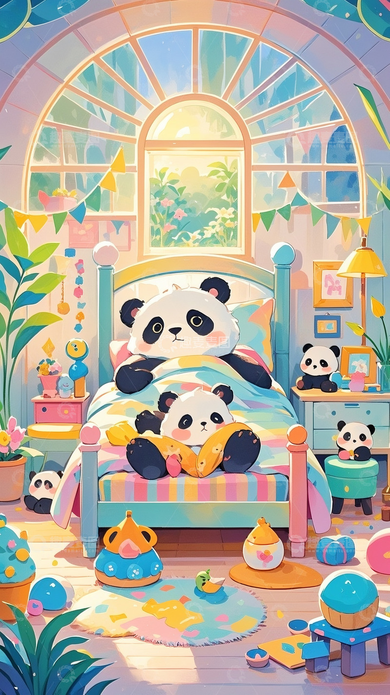 高清大图下载【趣麦麦图】熊猫儿童绘本插画3