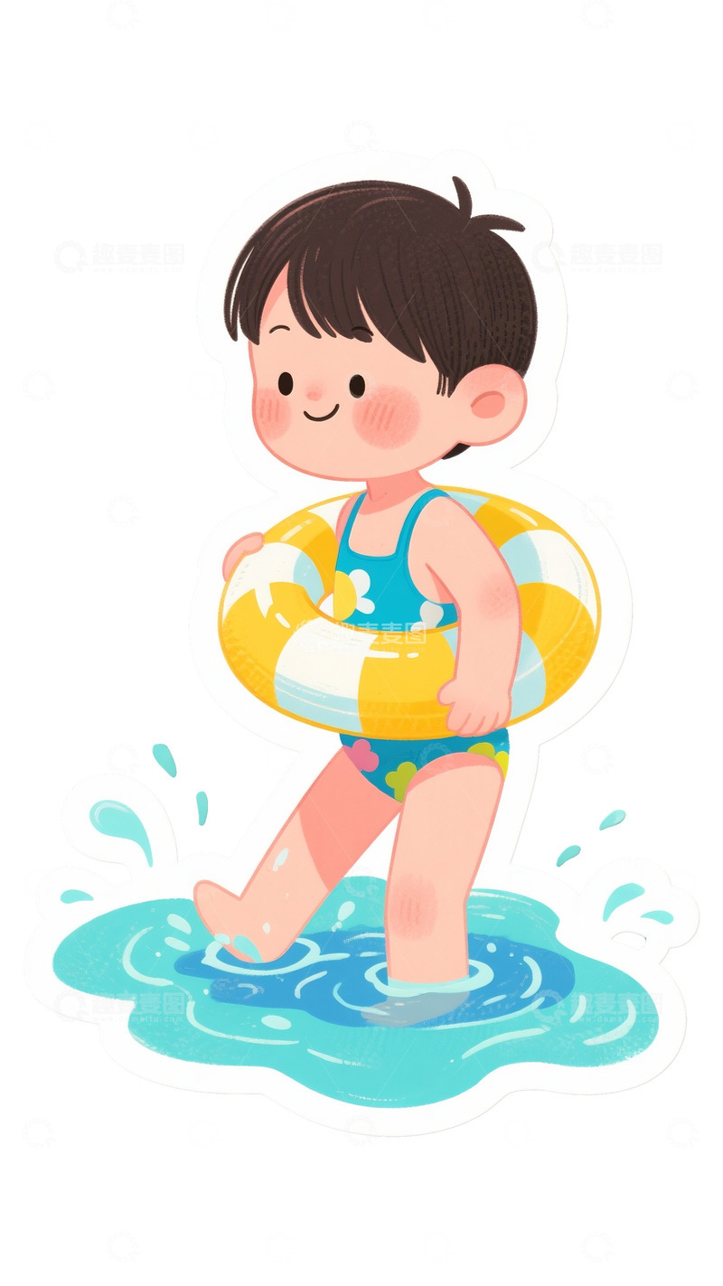 高清大图下载【趣麦麦图】-夏季玩水的小孩