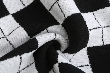 实景拍摄服装面料棋盘格黑白格布料