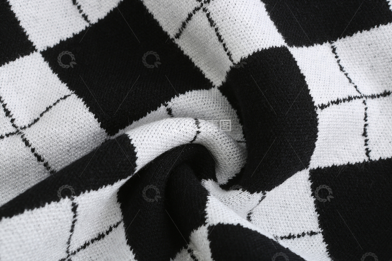 高清大图下载【趣麦麦图】实景拍摄服装面料棋盘格黑白格布料