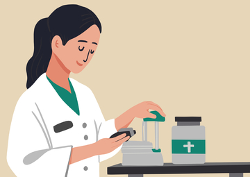 医生药师发药插画