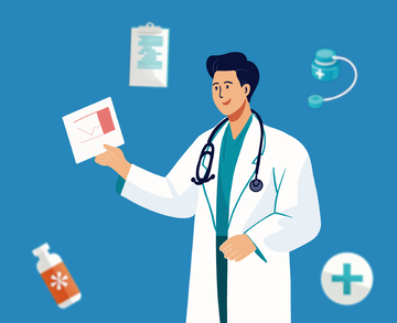 站着的医生医疗办公室插画