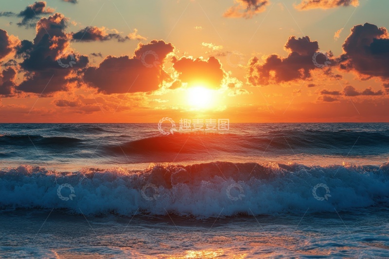 高清大图下载【趣麦麦图】海岸边翻涌的海浪