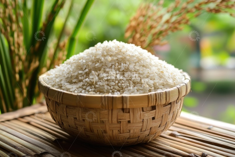 高清大图下载【趣麦麦图】一篮子白色的大米粒