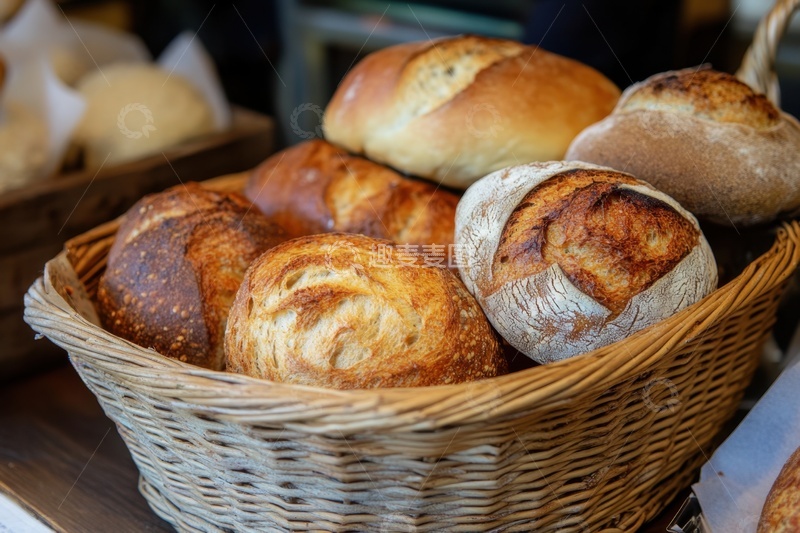 高清大图下载【趣麦麦图】一篮子烤面包美食