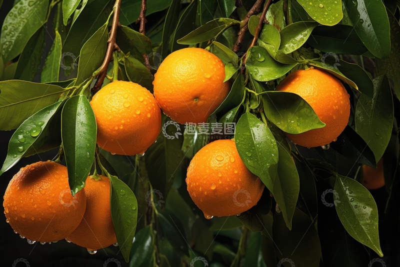 高清大图下载【趣麦麦图】新鲜的橙子树