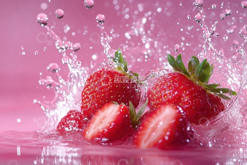 高清大图下载【趣麦麦图】新鲜的一堆草莓水果