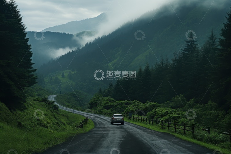 高清大图下载【趣麦麦图】穿山而过的公路