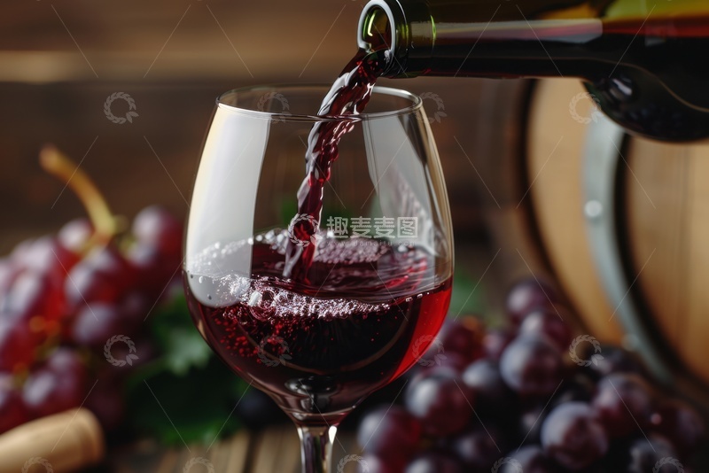 高清大图下载【趣麦麦图】拿着酒瓶倒红酒