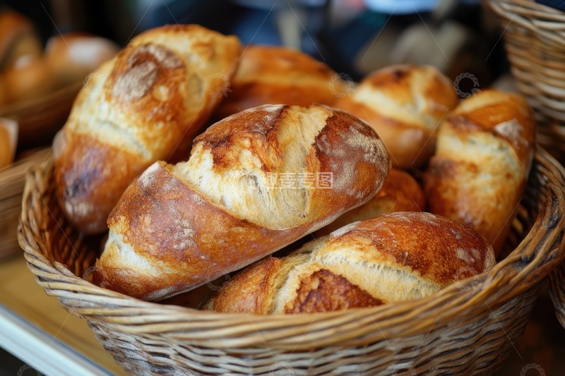 高清大图下载【趣麦麦图】一篮子烤面包食物