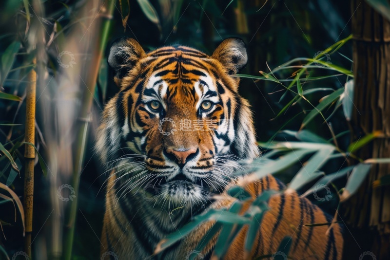 高清大图下载【趣麦麦图】一只老虎特写摄影