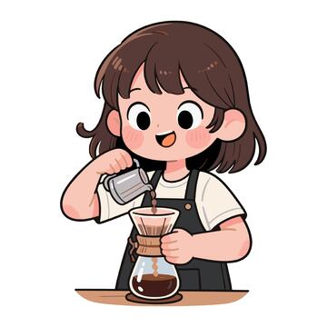 做咖啡的女孩