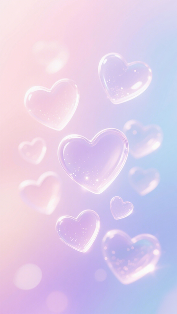 粉蓝爱心气泡背景素材