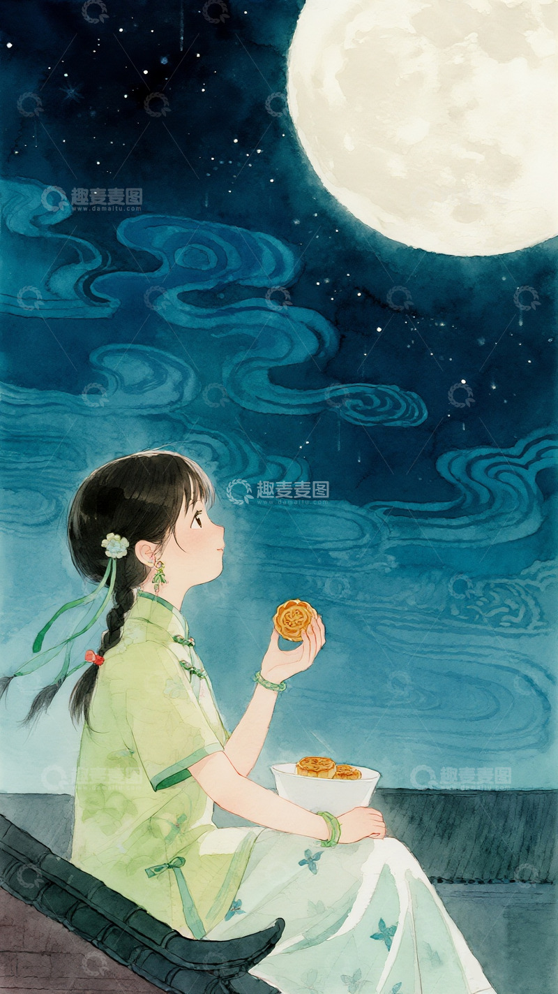 高清大图下载【趣麦麦图】中秋节壁纸1