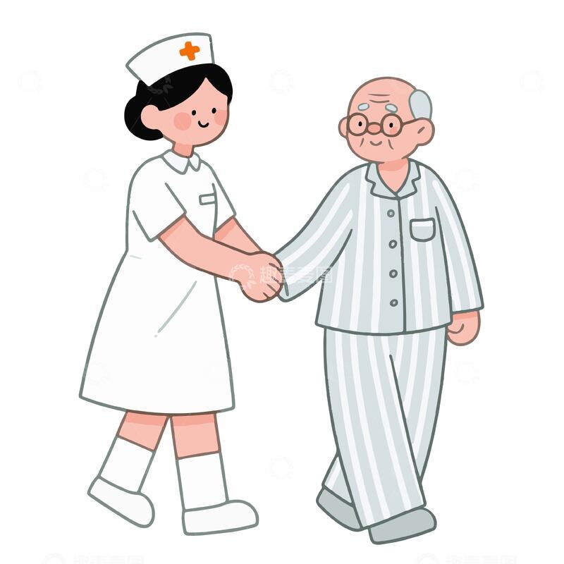 护士陪着老人