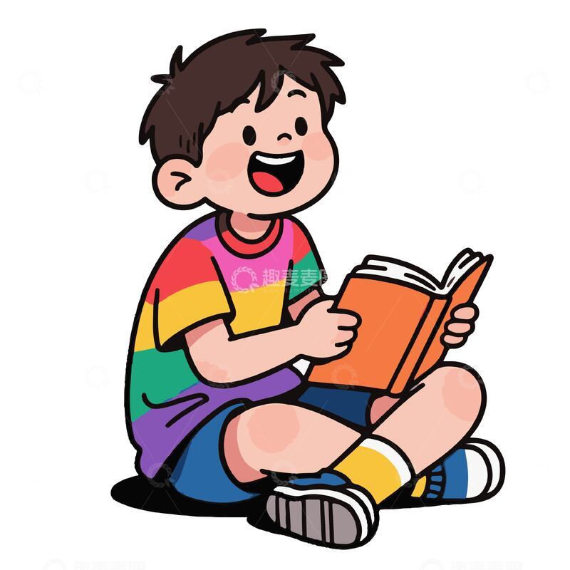 独自看书的男孩