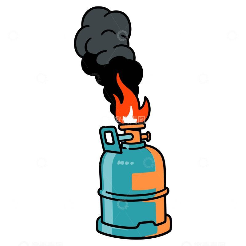 源文件下载【趣麦麦图】-起火的煤气瓶
