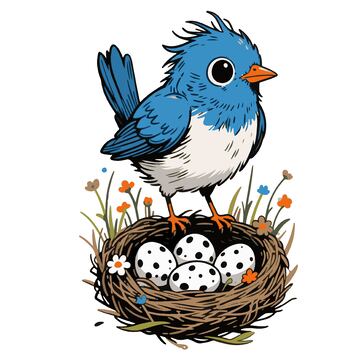 鸟巢鸟妈妈鸟蛋