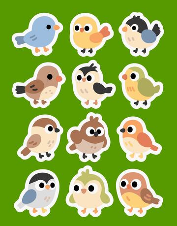 矢量卡通小鸟图鉴