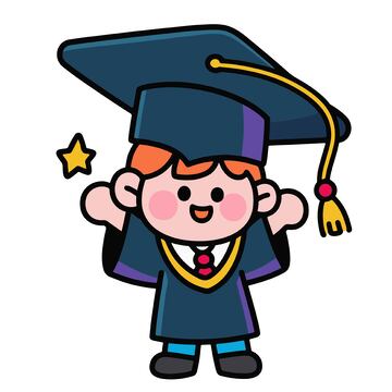 毕业的学生卡通人02