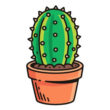 卡通仙人球植物