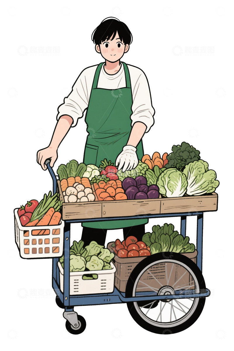 高清大图下载【趣麦麦图】整理蔬菜的男生2