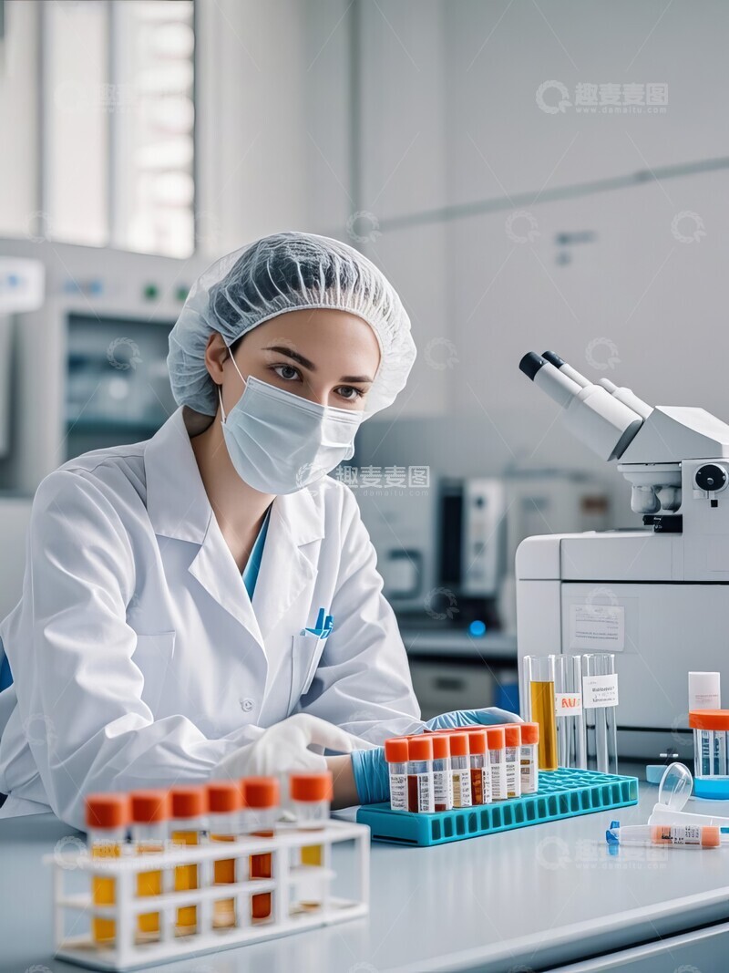 高清大图下载【趣麦麦图】医疗健康检验工作实验室
