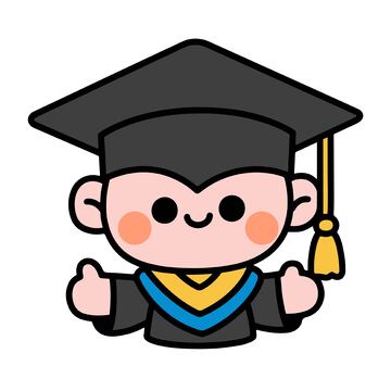毕业的学生卡通人
