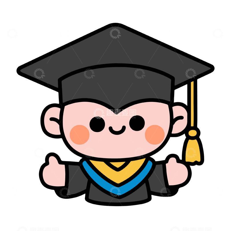 毕业的学生卡通人