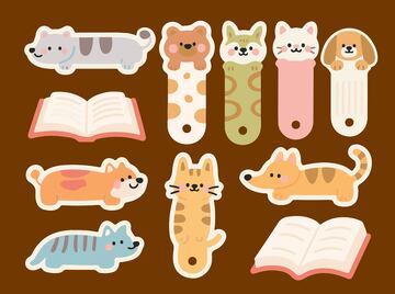 矢量动物书签02