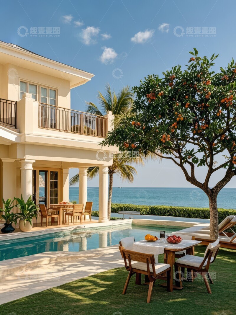 高清大图下载【趣麦麦图】海景房度假旅行户外游泳池