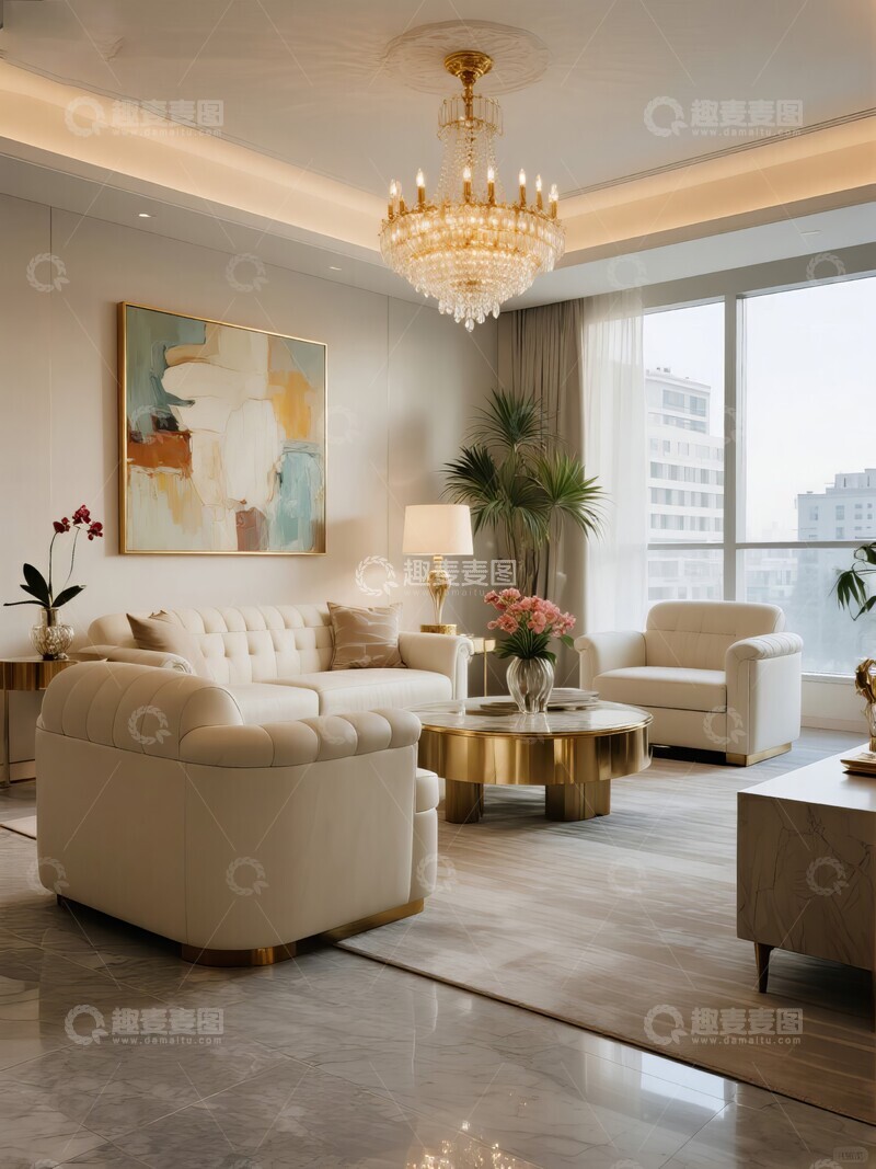 高清大图下载【趣麦麦图】公寓酒店奢华客厅房间装修设计