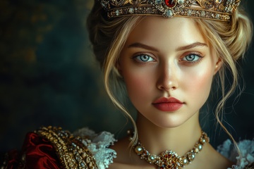 戴着皇冠的一位王女
